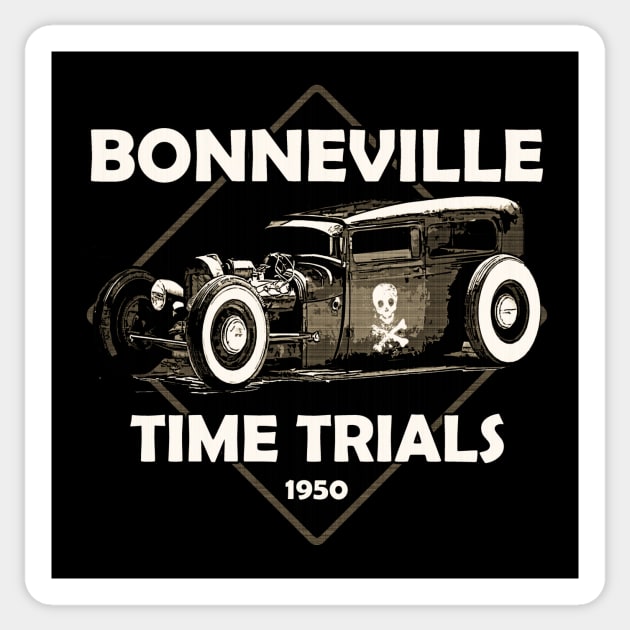 Bonneville time trials-Hot Rod Sticker by WickedNiceTees